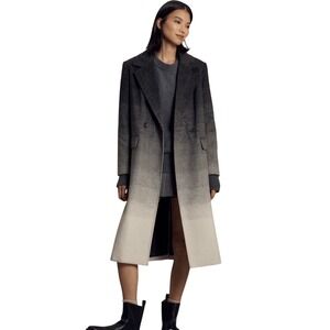 Anthropologie Avec Les Filles Ombre Wool Blend Double Face Coat Charcoal Women's